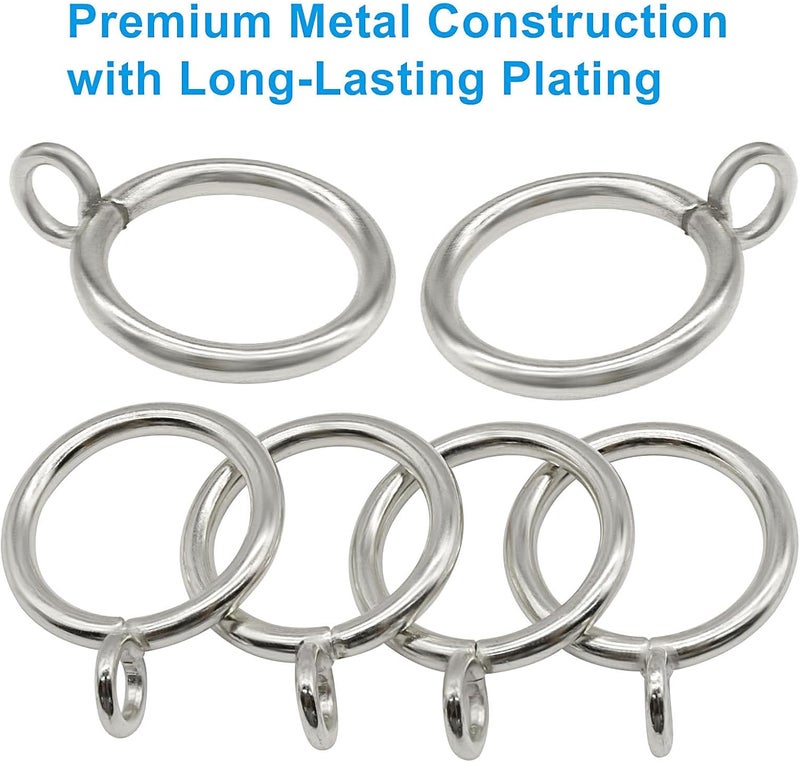 Bivethoi 28 Pack Metal Curtain Rings, with Eyelets Curtain Rings 1 Inch Inner Diameter Drapery Rings, Silver Curtain Rings for Curtain Rods - Image 4
